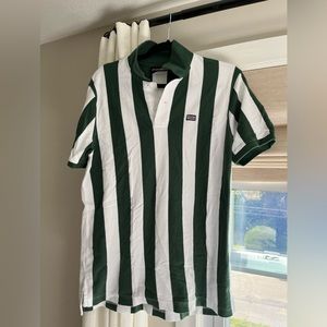 Rowing Blazers Green and White Striped Polo